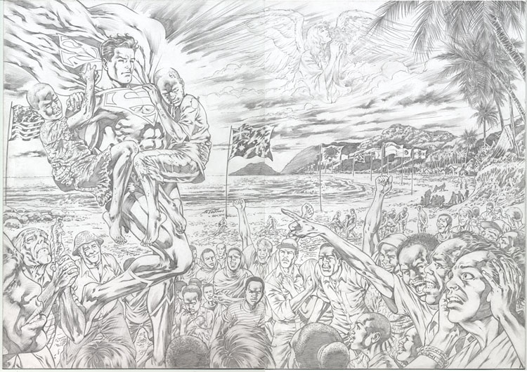 Superman - Tsunami Benefit Art by AL RIO