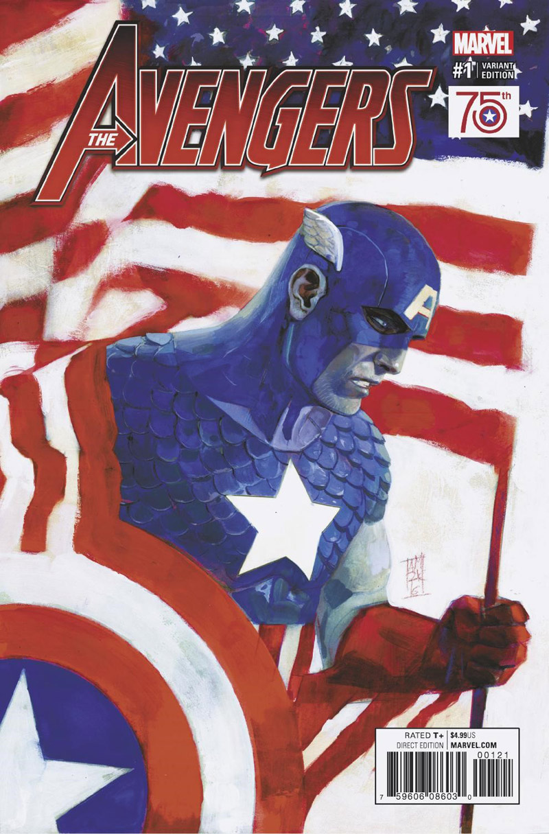 AVENGERS #1 Captain America 75th Anniversary Variant by ALEX MALEEV