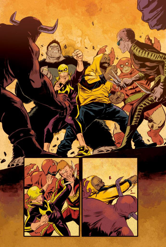 POWER MAN AND IRON FIST #10 Preview 1 art by SANFORD GREENE