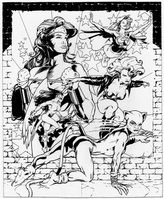 Women of the DC Universe poster line art