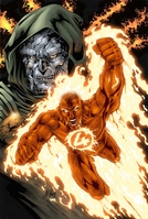 Human Torch and Doom by Al Rio
