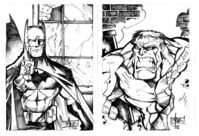 Hulk Batman sketch cards