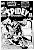 Spidey super Stories "Monster In Manhattan!" w/stats overlay Cover - ALAN KUPPERBERG