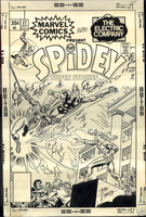 SPIDER-MAN Original art COVER w/ THOR JOHN ROMITA SR