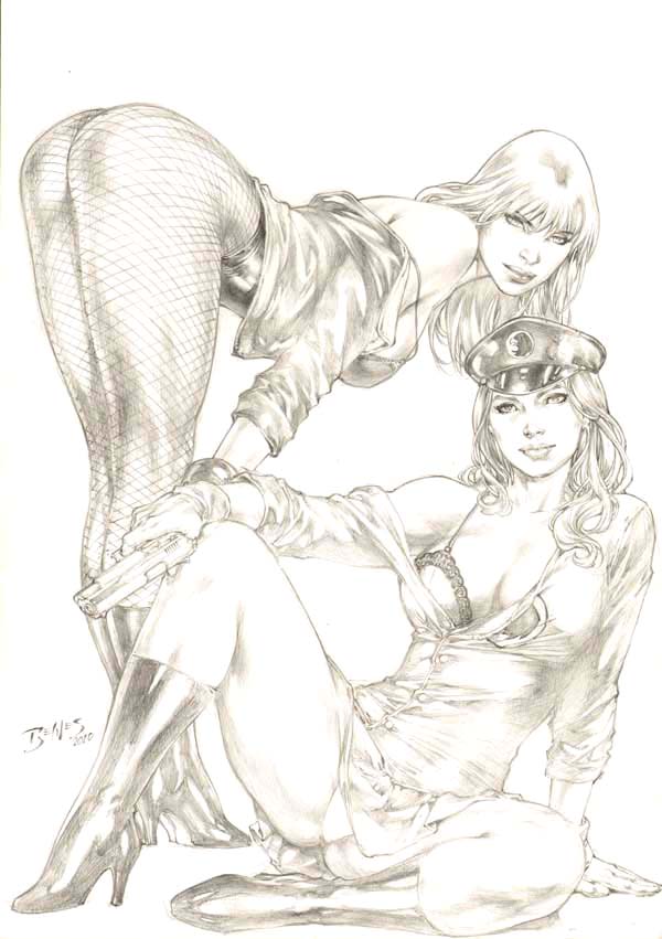 Black Canary and Lady Blackhawk by Ed Benes