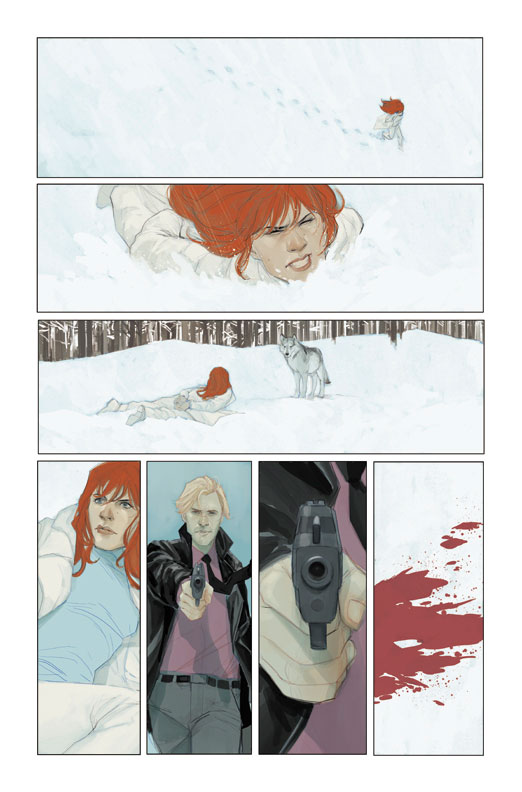 POINT ONE #1 Black Widow page by Phil Noto