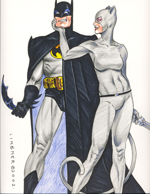 Batman & Catwoman Colour Illustration