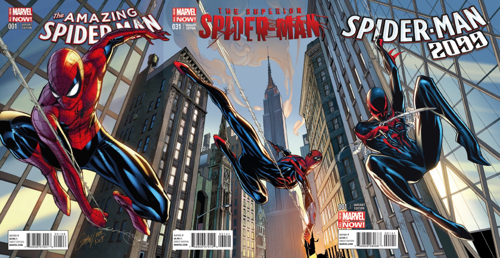 Amazing Spider-Man #1, Superior Spider-Man #31 and Spider-Man 2099