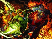 Hal & Arisia vs. Cyborg Superman wallpaper