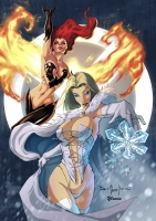 Phoenix & Emma Frost by Qualano