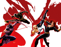 Hawkeye, Mockingbird and Black Widow in Widowmaker
