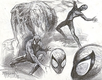 Spider-man and Man Thing sketches
